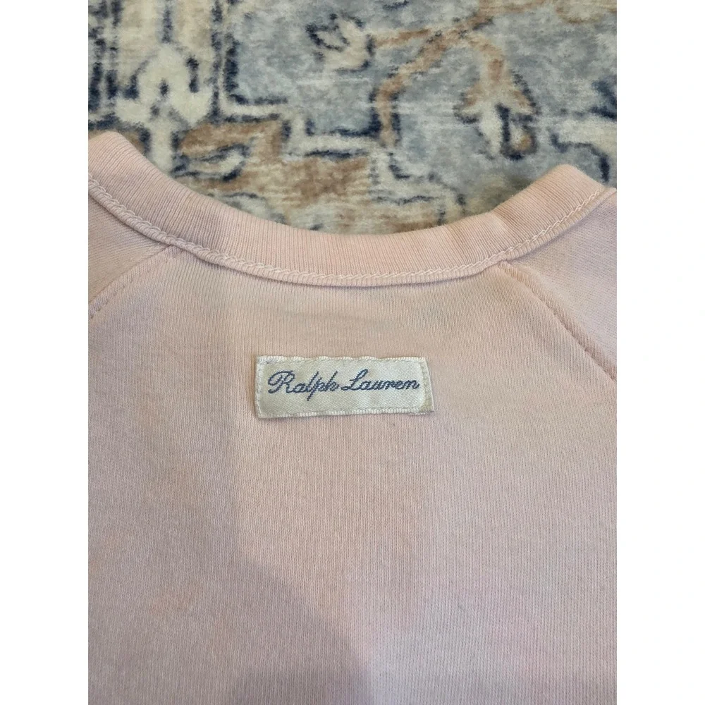 Ralph Lauren Baby Size 6 Month Pink Cotton Long Sleeve Footie Bodysuit One Piece
